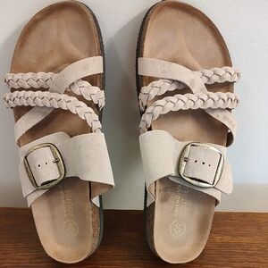 White Mountain Women's Cream Braided Sandals Size 11 Medium.  Worn  a few times.